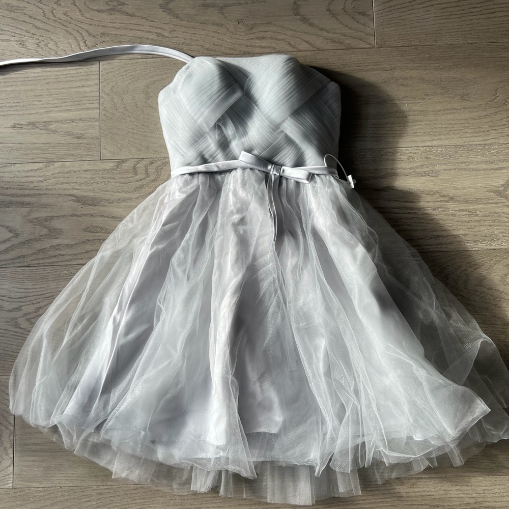 Elegant Gray Strapless Dress